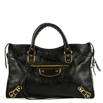 Balenciaga Chevre Gold Metallic Edge Hardware City Black 1 of 12