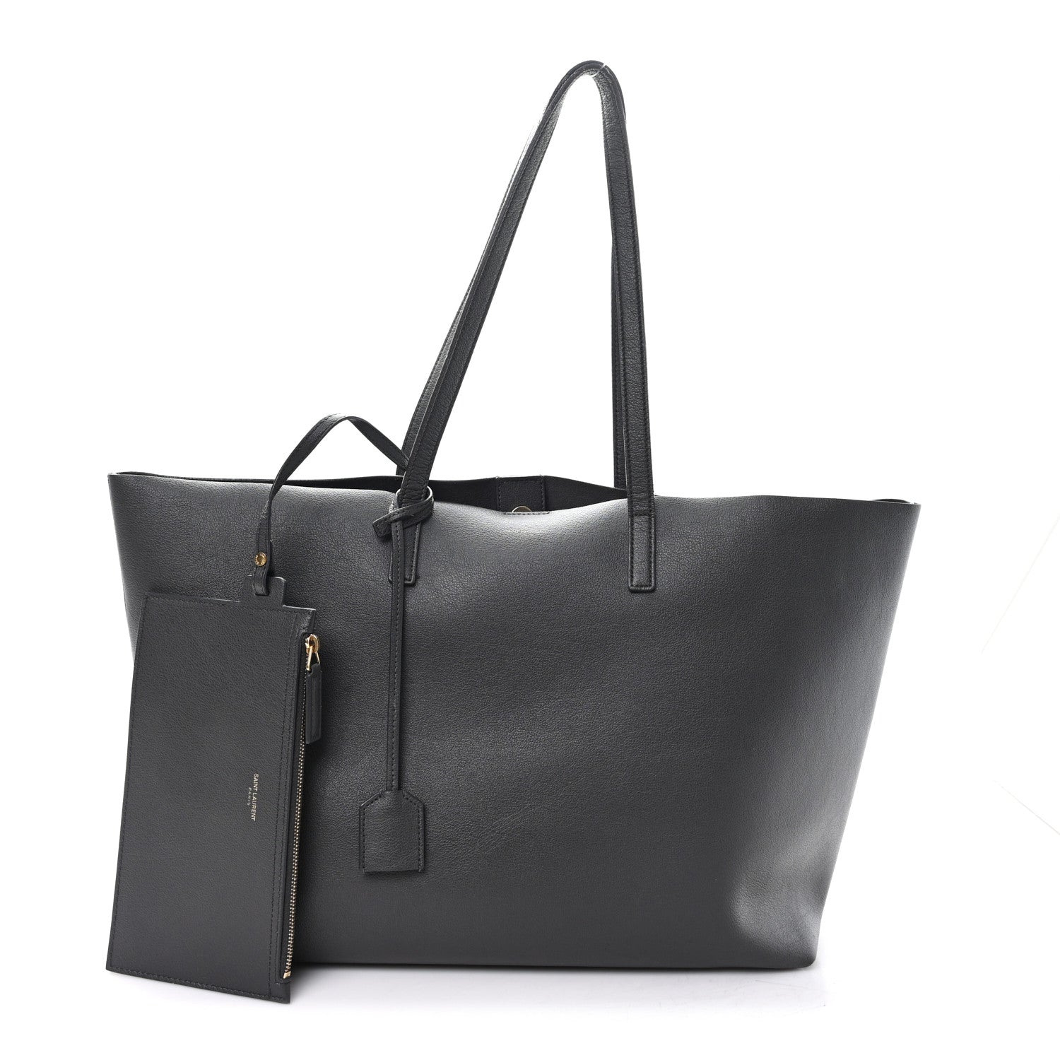 Saint Laurent Calfskin Large Shopping Tote Fog 3 of 12