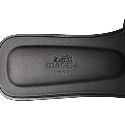 Hermes Box Calfskin Oran Sandals 37 Black 19 of 22