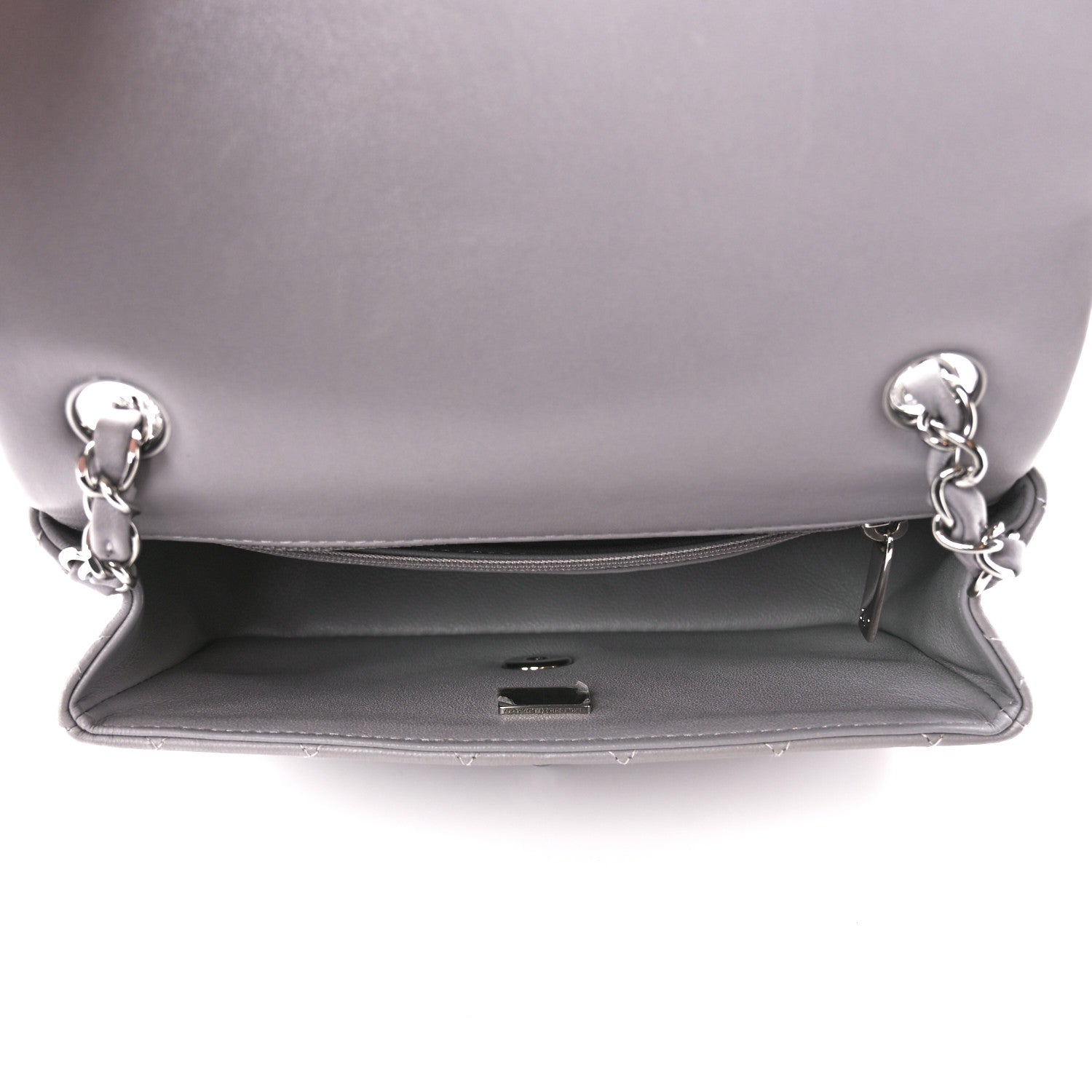 Chanel Lambskin Quilted Mini Rectangular Flap Grey 5 of 12