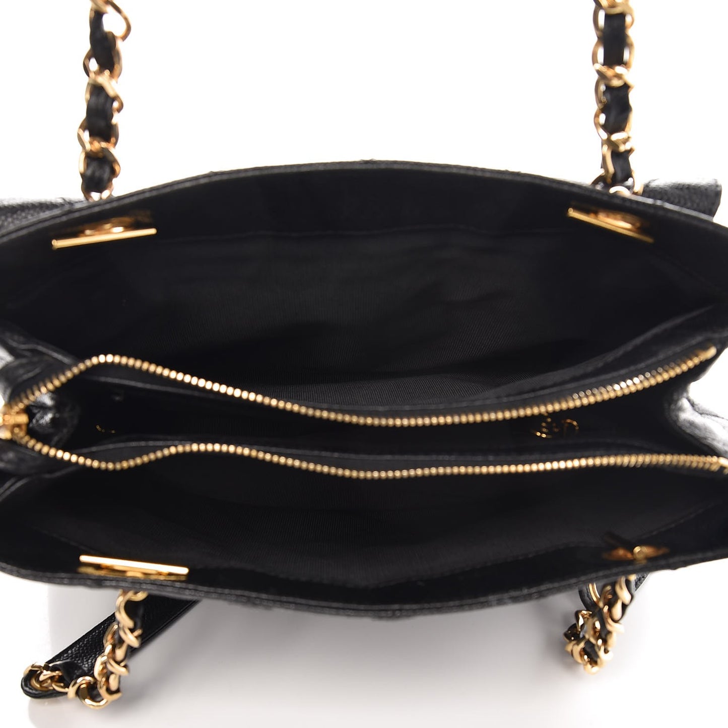 Caviar Quilted Flap Shoulder Bag Black
