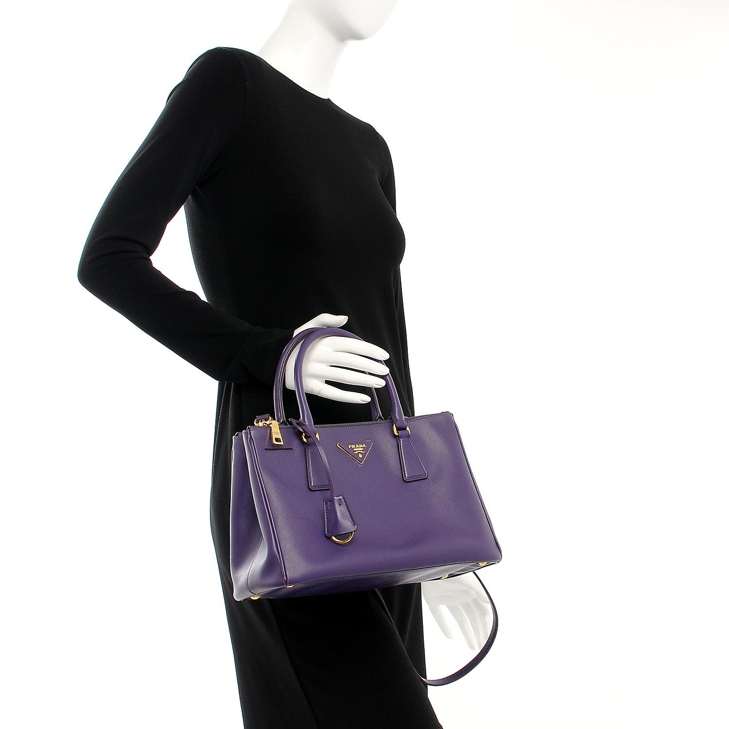 Prada Saffiano Small Galleria Double Zip Tote Viola 3 of 17