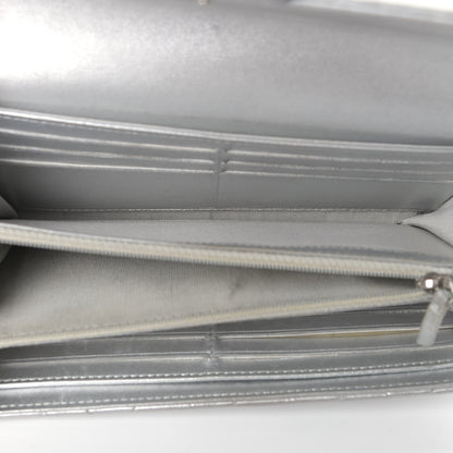 Chanel Metallic Lambskin Quilted Long Flap Wallet Silver 5 of 20