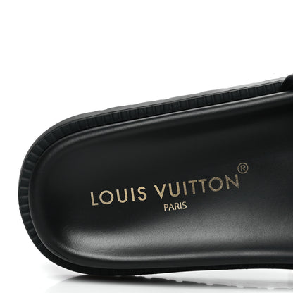Louis Vuitton Calfskin LV Shore Flat Comfort Mule 39 Black 8 of 10