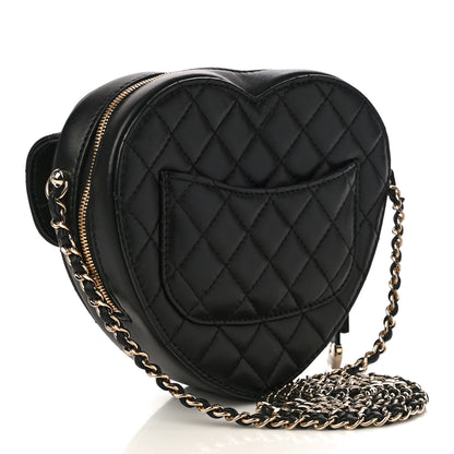Chanel Lambskin Quilted CC In Love Heart Bag Black 3 of 10