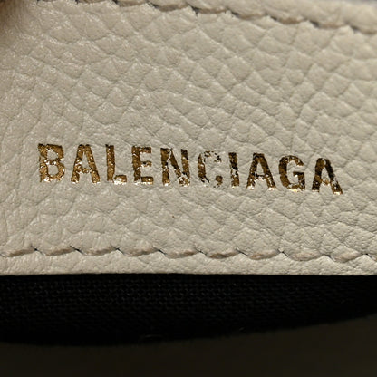 Balenciaga Grained Calfskin Logo XXS Ville Top Handle Bag White Light Green 6 of 14