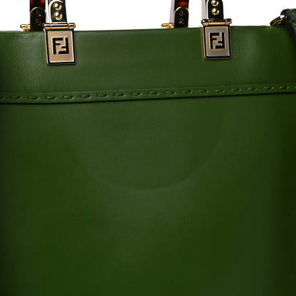 Fendi Vitello King Plexiglass Logo Embossed Medium Fendi Sunshine Shopper Tote Avocado 15 of 20