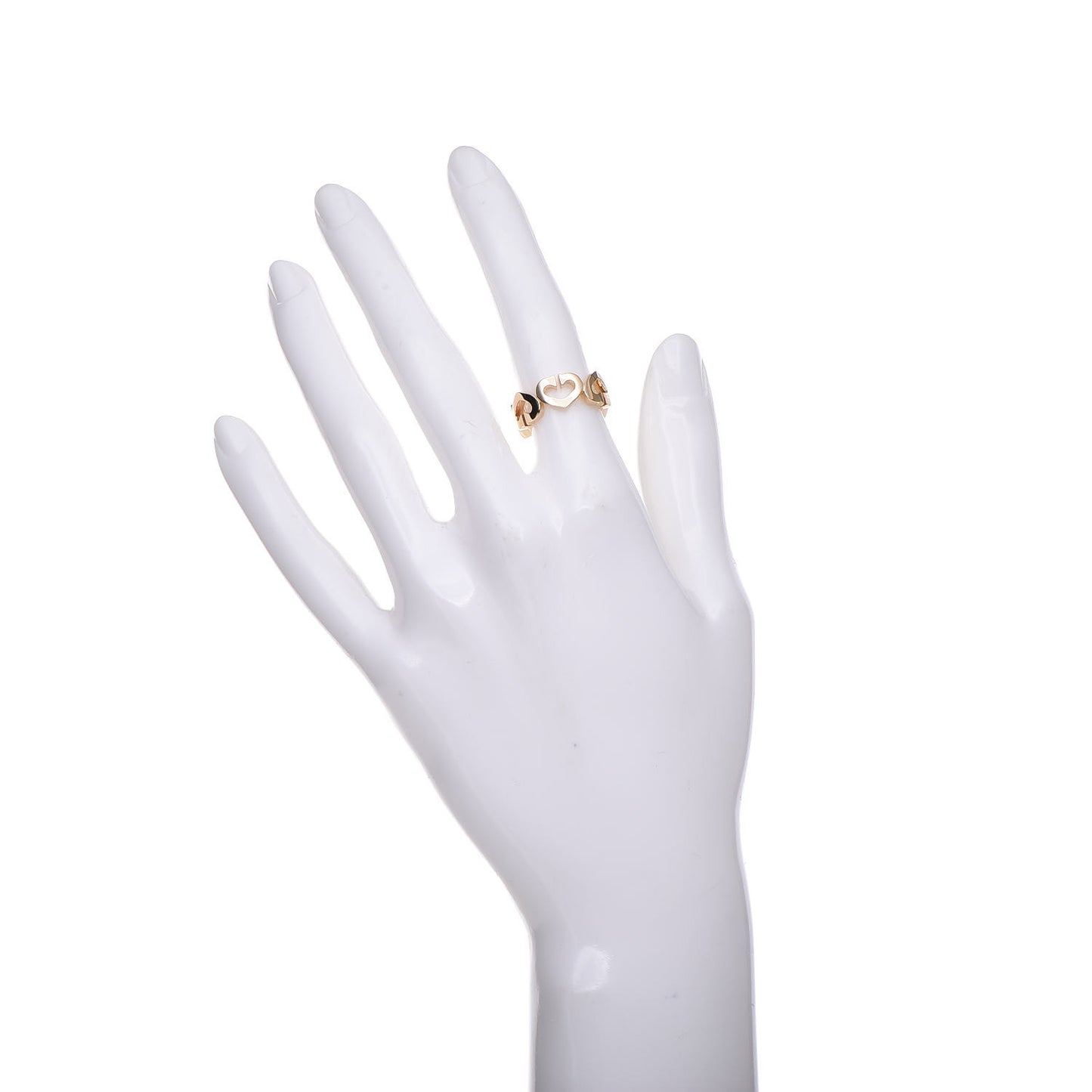 18K Yellow Gold Hearts and Symbols Ring 48 4.5