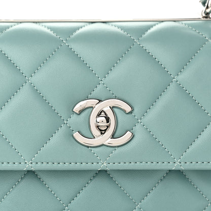 Chanel Lambskin Quilted Small Trendy CC Flap Dual Handle Bag Light Green 8 of 10