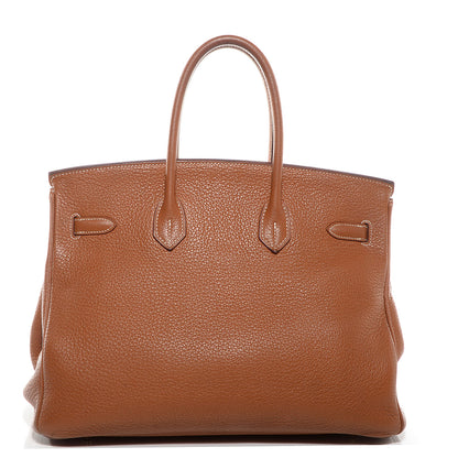 Hermes Taurillon Clemence Birkin 35 Gold 18 of 22