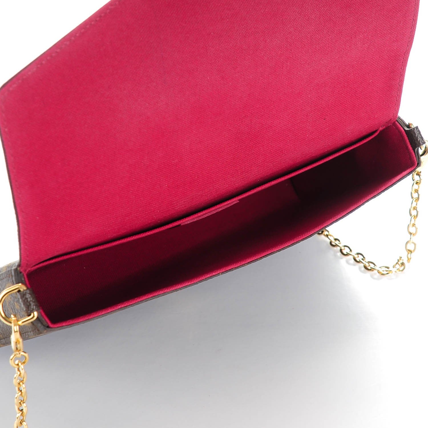 Louis Vuitton Monogram Pochette Felicie Chain Wallet Fuchsia 6 of 8