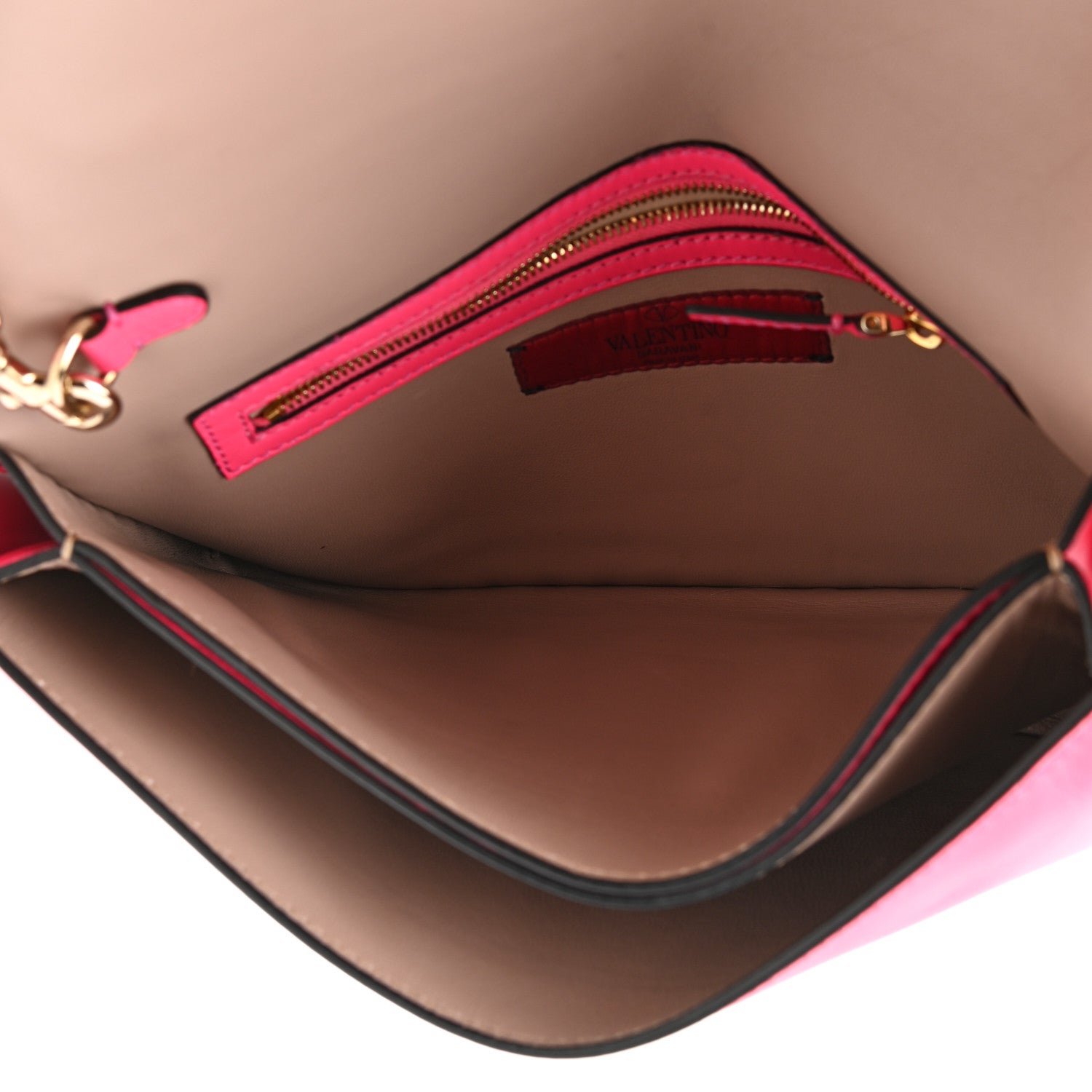 Valentino Garavani Nappa Rockstud Wristlet Clutch Fuxia Fluo 5 of 6