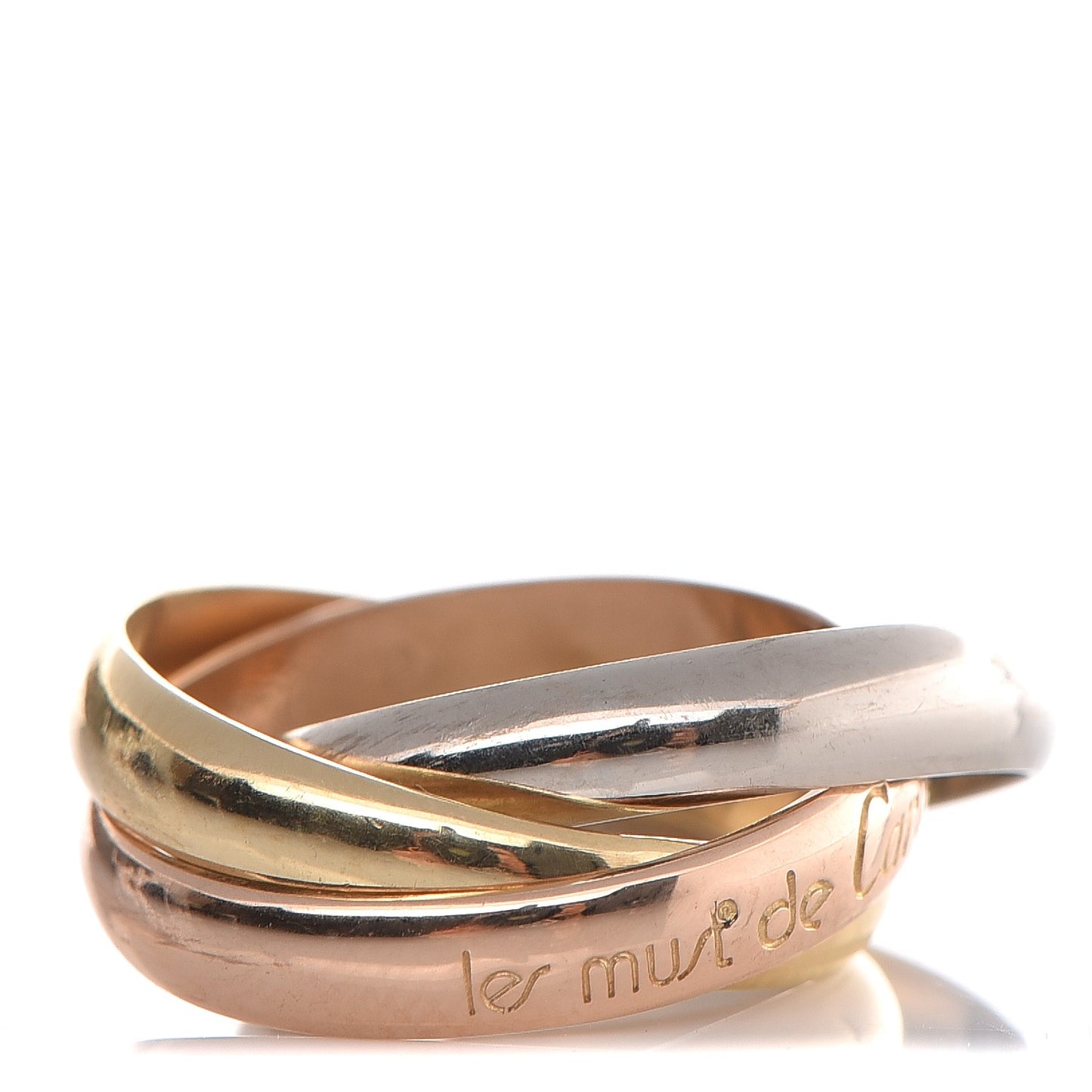 18K Pink Yellow White Gold Les Must De Trinity Ring 49 4.75