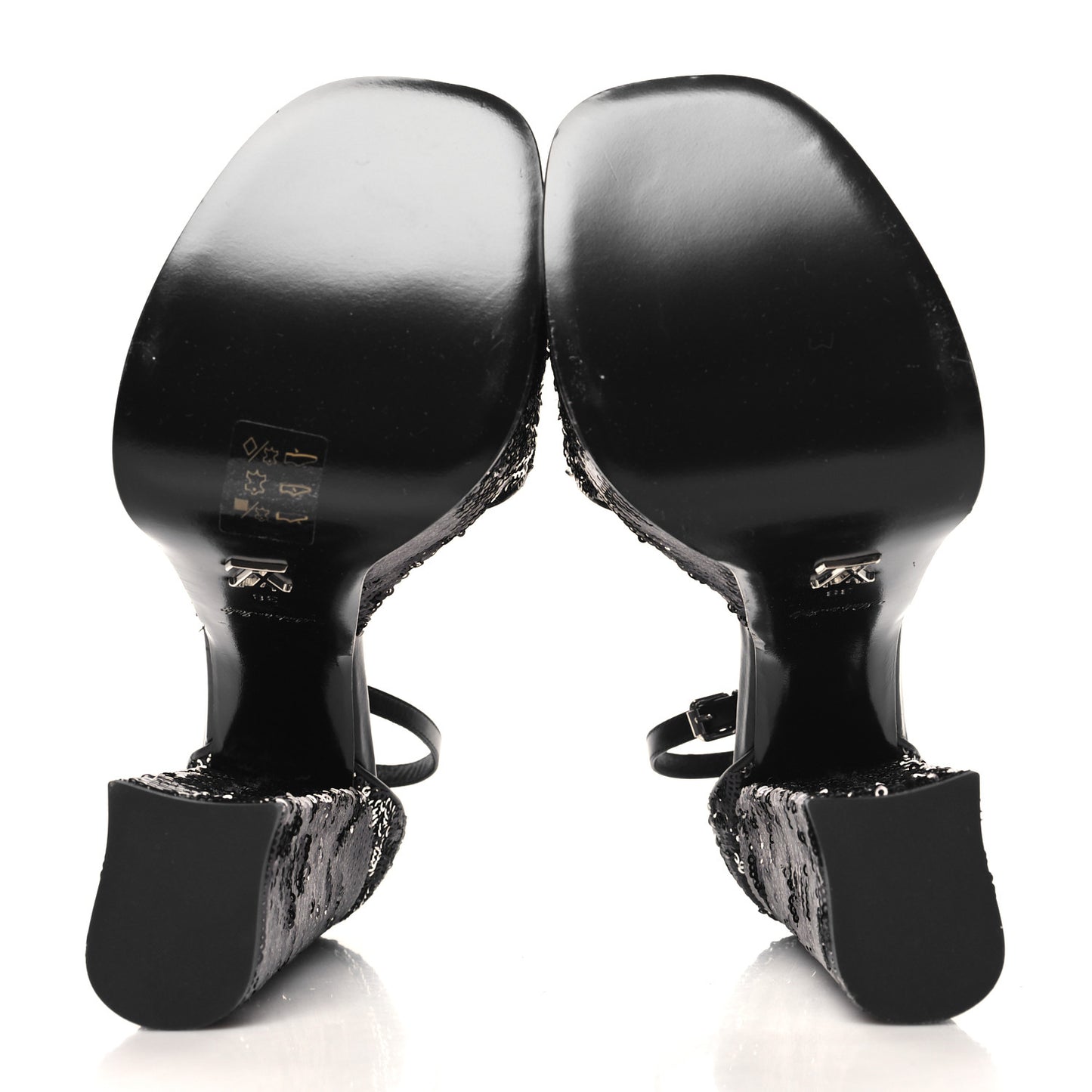 Sequin Calfskin Fame Platform Sandal 38 Black