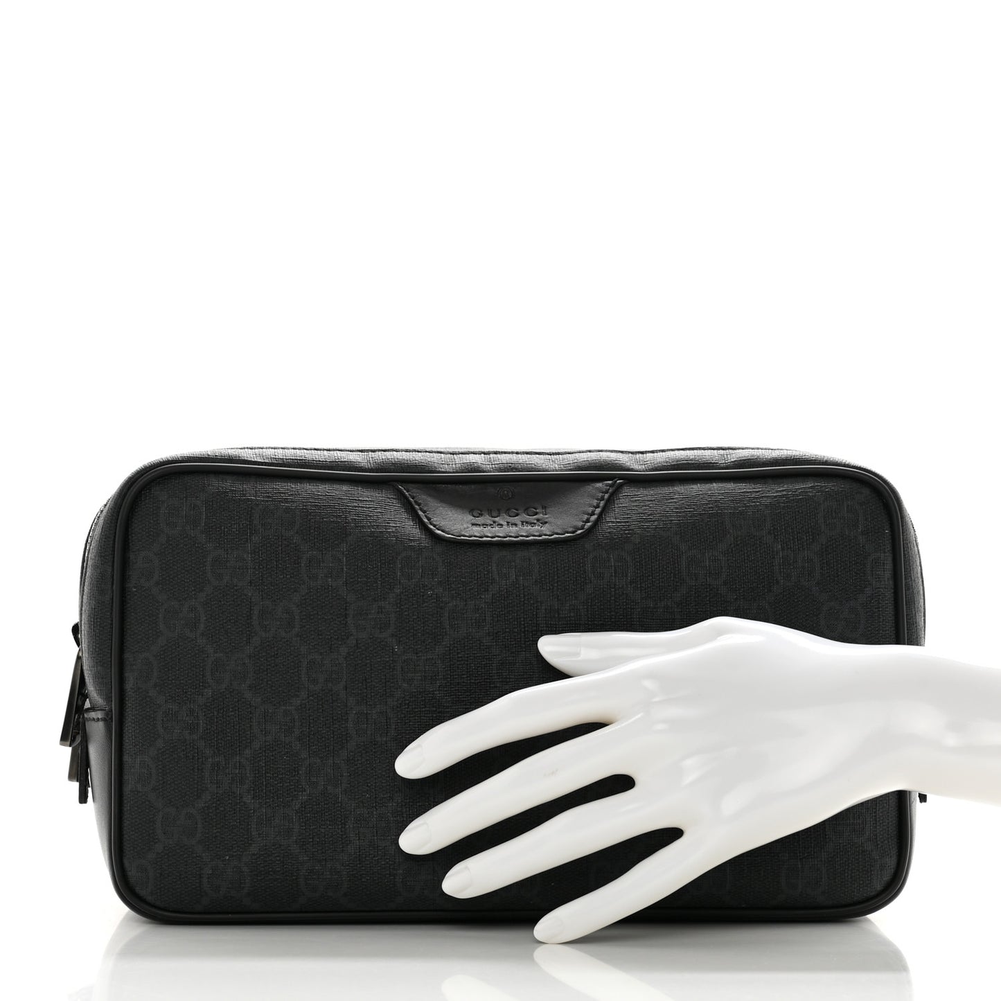 GG Supreme Monogram Toiletry Case Black Grey