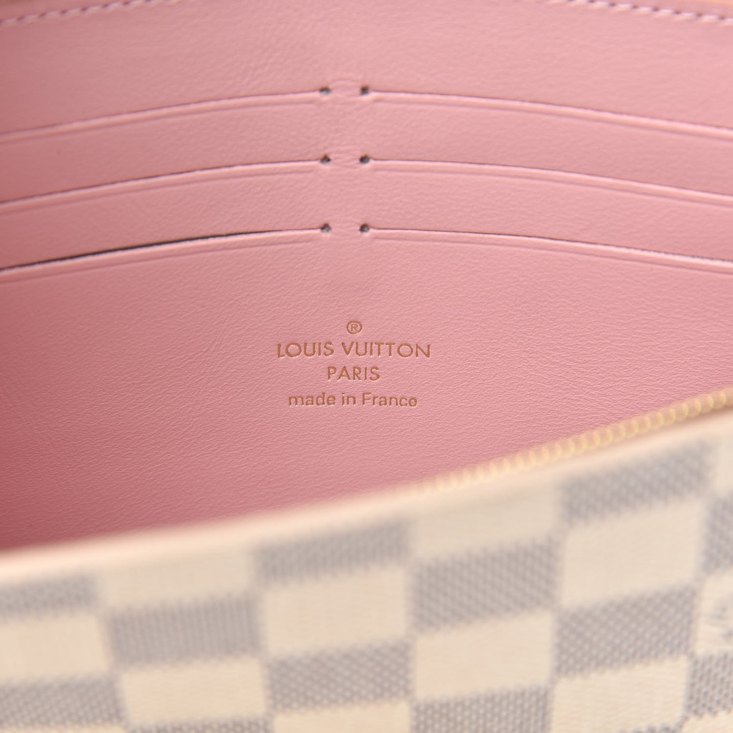 Damier Azur Croisette Chain Wallet Rose Ballerine