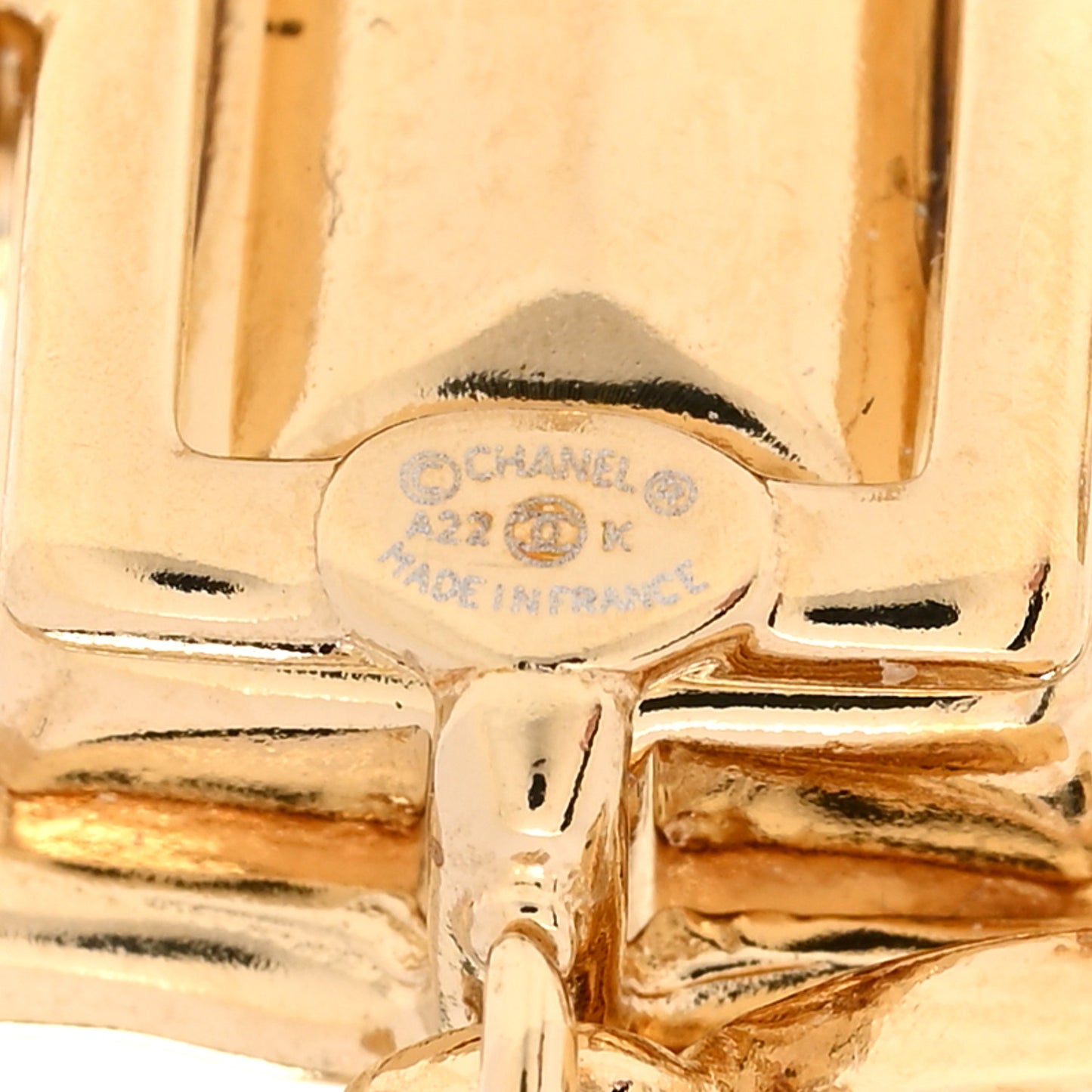 Crystal CC Drop Earrings Pink Gold