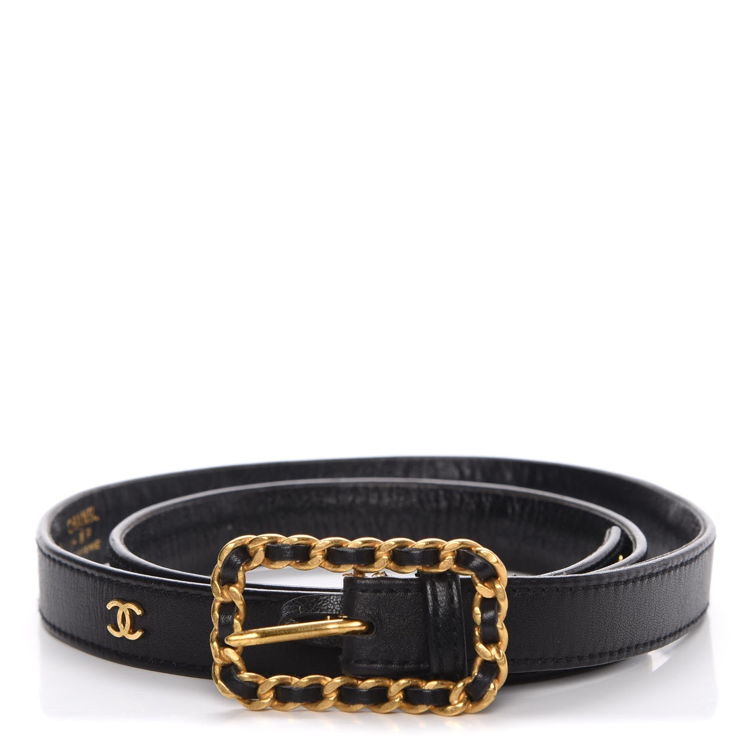 Chanel Lambksin Chain CC Belt 85 34 Black 1 of 12