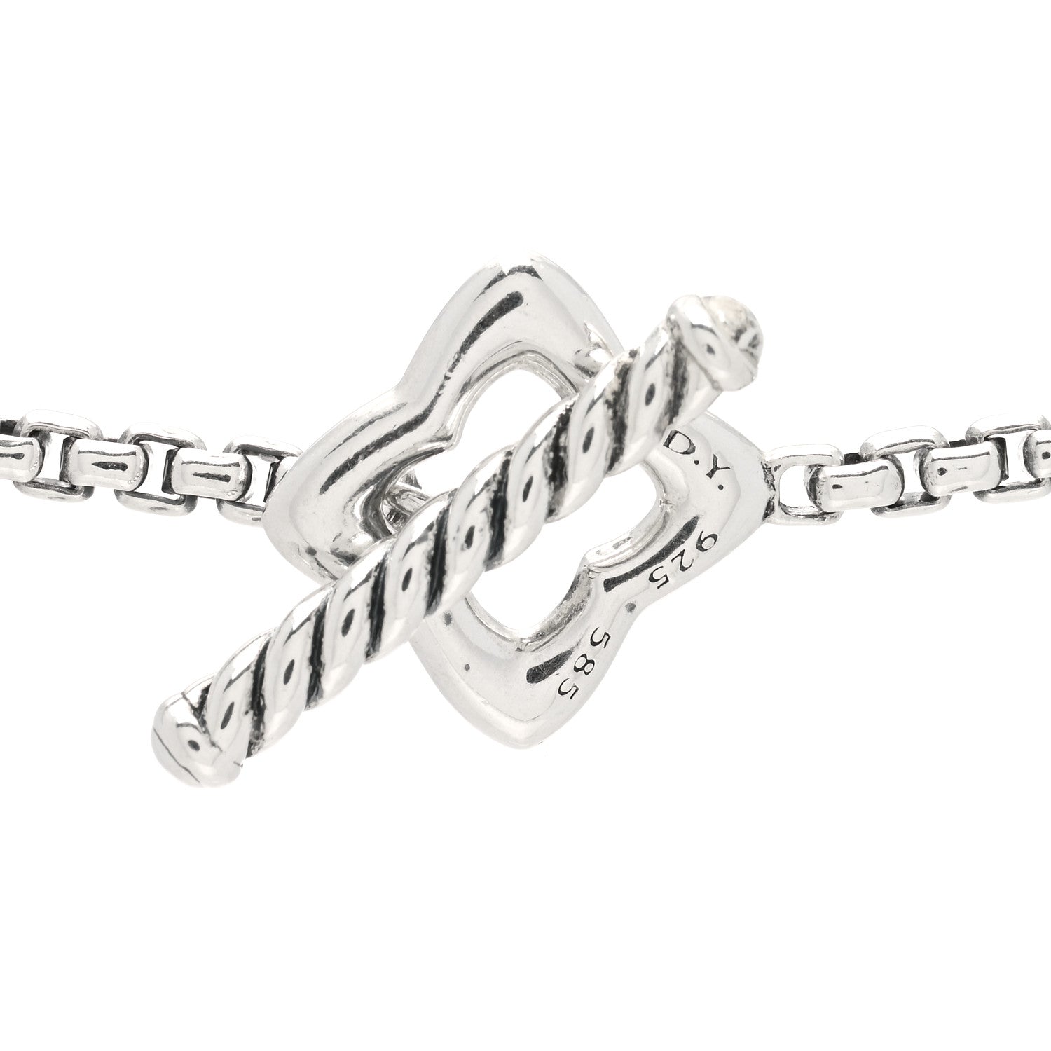 David Yurman Sterling Silver 14K Yellow Gold Quatrefoil Box Chain Necklace 4 of 4