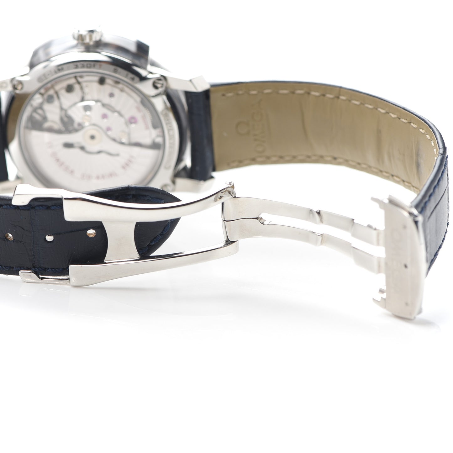 Stainless Steel Alligator 41mm De Ville Co-Axial Annual Calendar Automatic Watch Blue 431.33.41.22.03.001