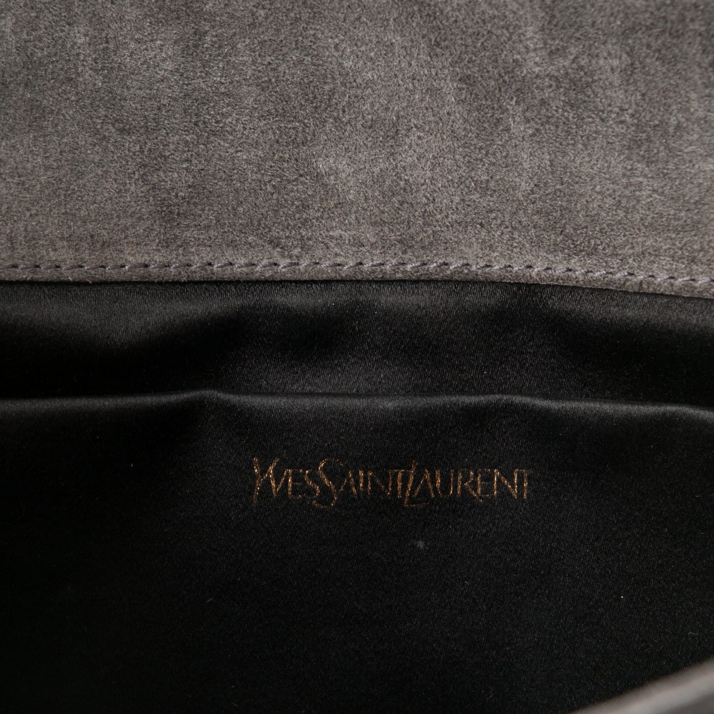 Lizard Calfskin Embossed Classic Y Ligne Clutch Gray