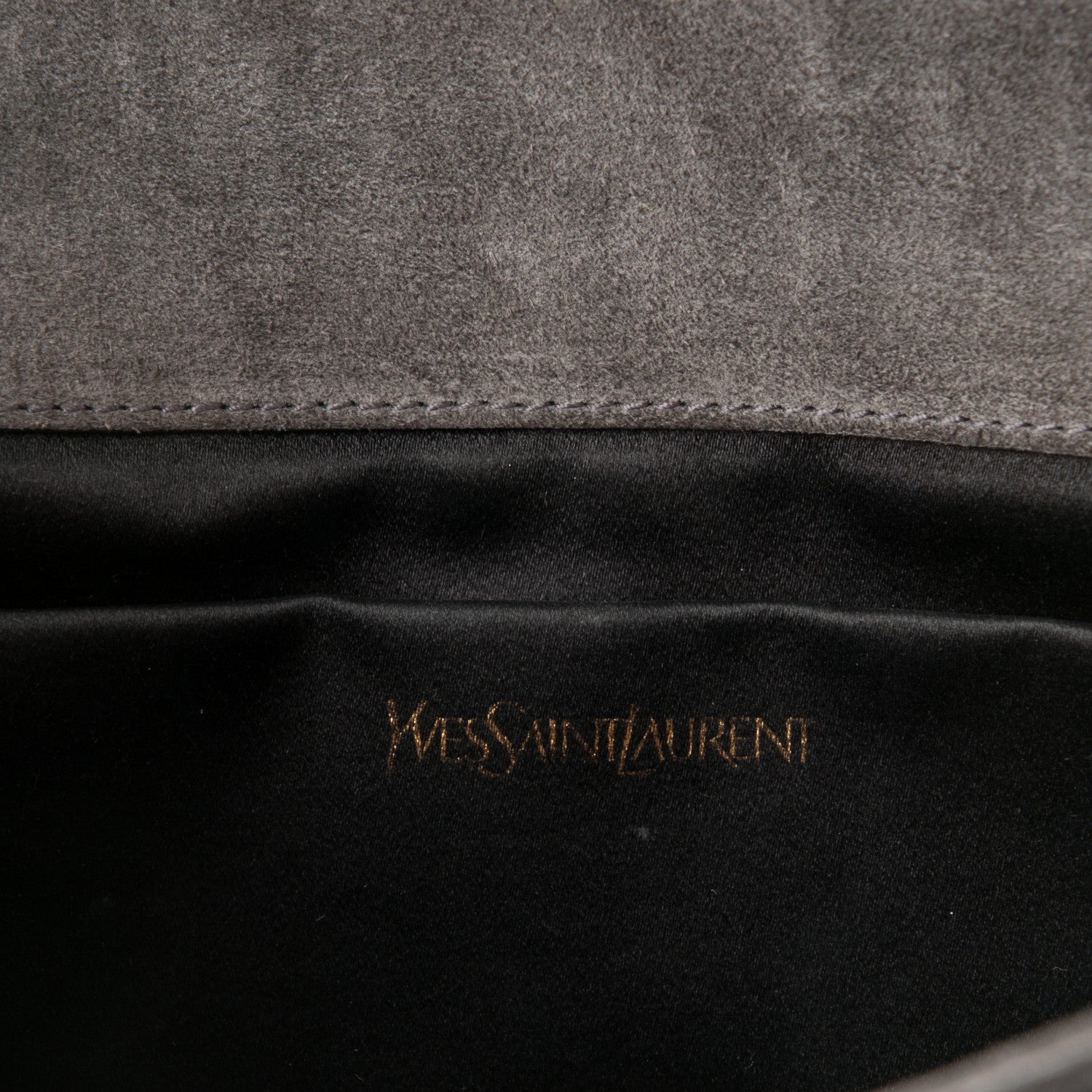 Saint Laurent Lizard Calfskin Embossed Classic Y Ligne Clutch Gray 6 of 7