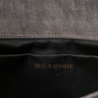 Saint Laurent Lizard Calfskin Embossed Classic Y Ligne Clutch Gray 6 of 7