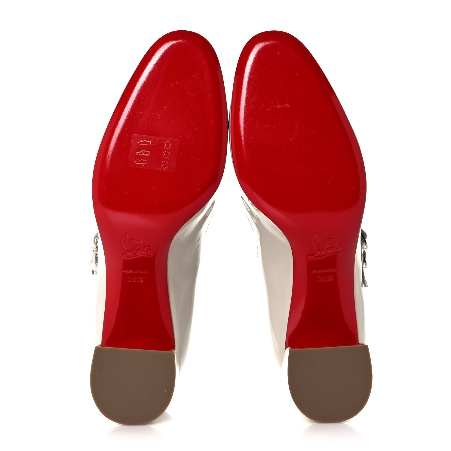 Christian Louboutin Patent Miss Jane Mary Janes 55 Pumps 38.5 White 5 of 7