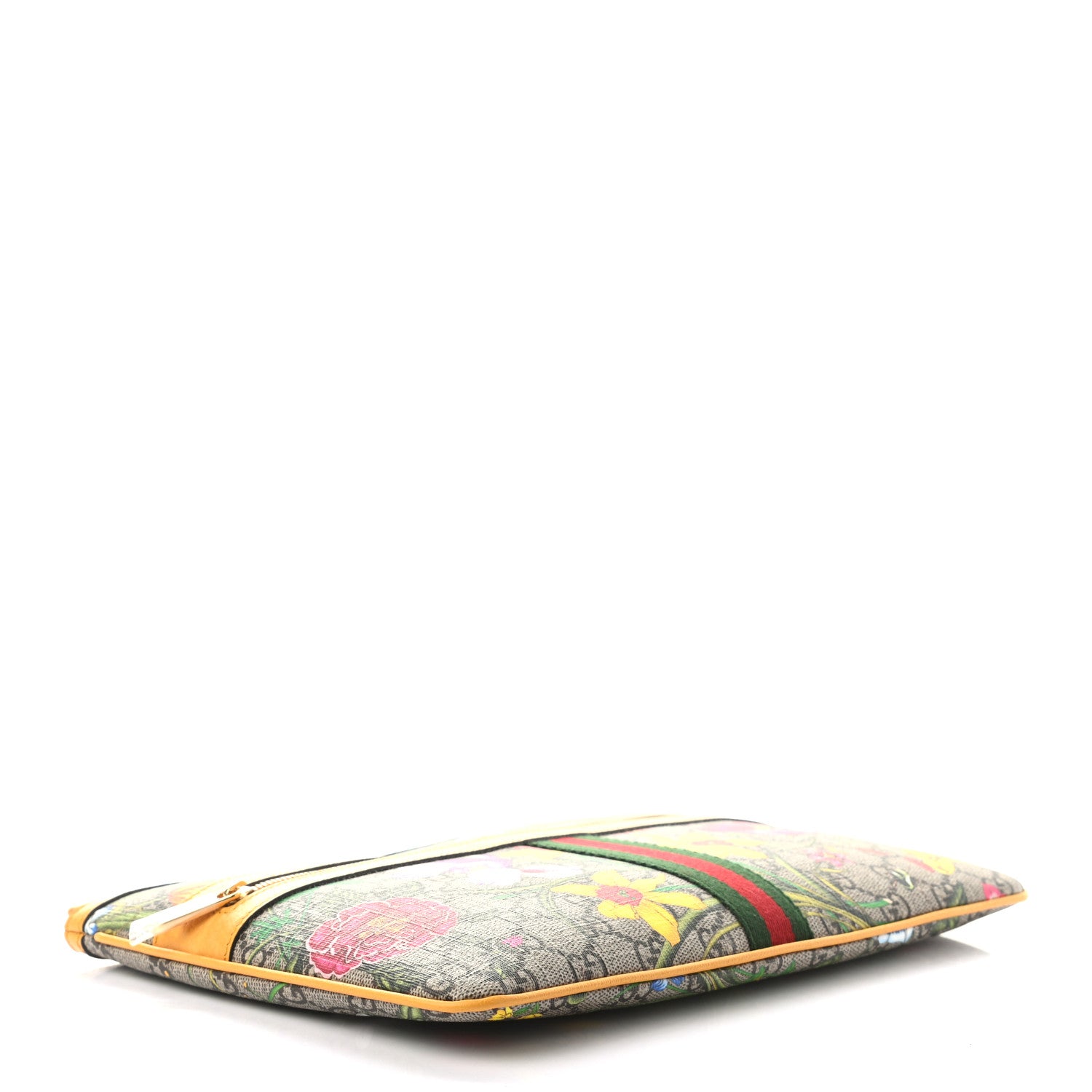 Gucci GG Supreme Monogram Flora Large Ophidia Pouch Clutch Beige Multicolor Crop 4 of 7