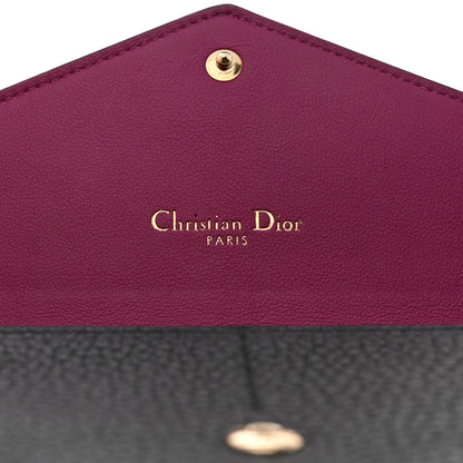 Christian Dior Bullcalf Diorissimo Slim Envelope Wallet Black Rose Indien 6 of 9