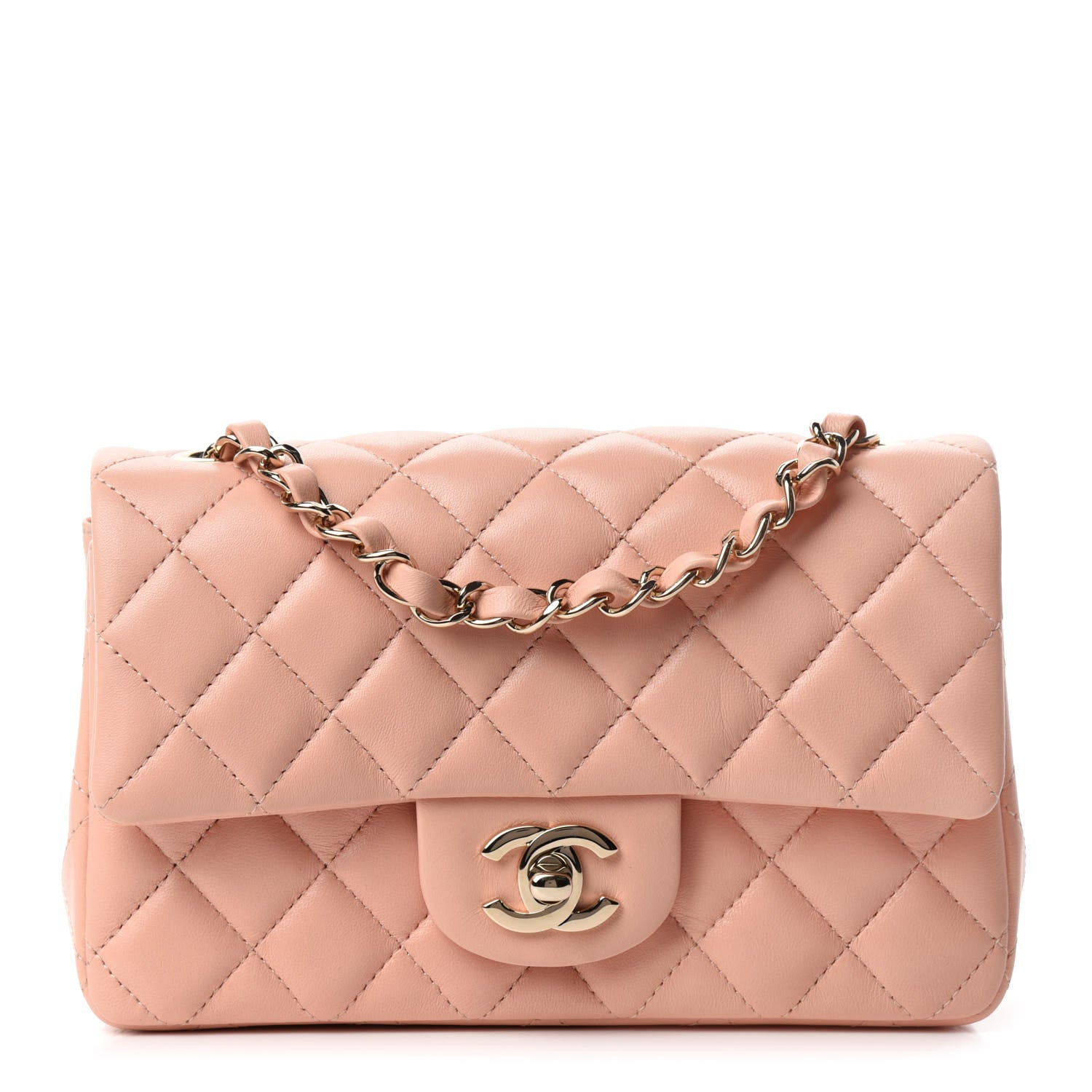 Chanel Lambskin Quilted Mini Rectangular Flap Light Pink 1 of 11