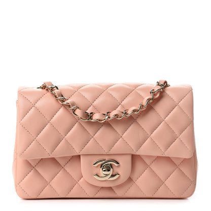 Chanel Lambskin Quilted Mini Rectangular Flap Light Pink 1 of 11