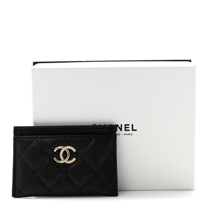 Chanel Caviar Quilted Studded CC Card Holder Black 9 of 9