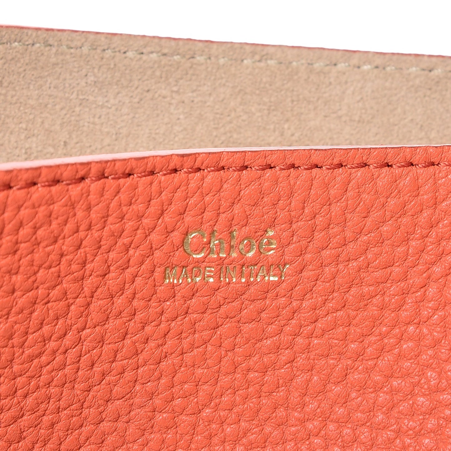 Grained Lambskin Medium Drew Shoulder Bag Orange