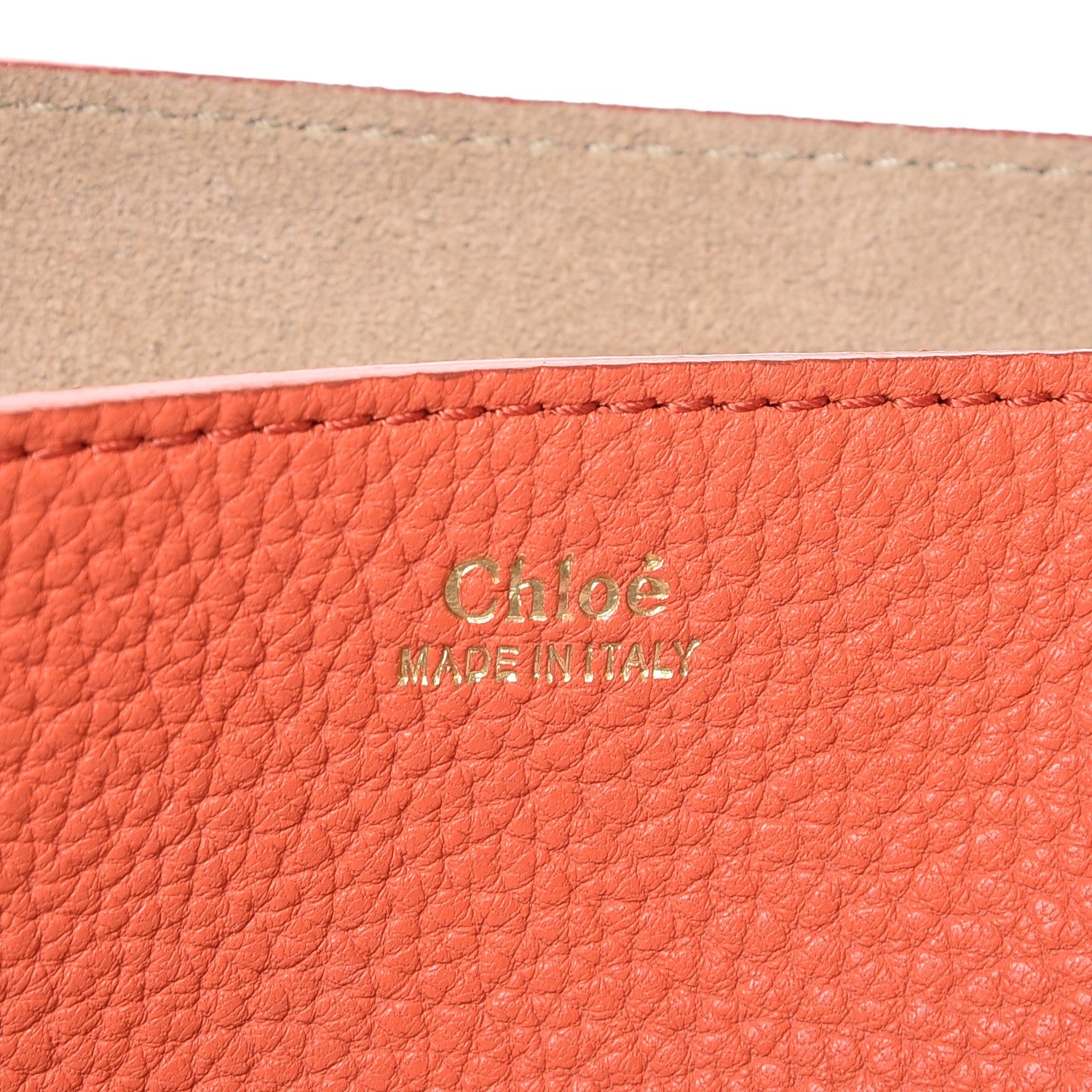 Chloe Grained Lambskin Medium Drew Shoulder Bag Orange 6 of 7