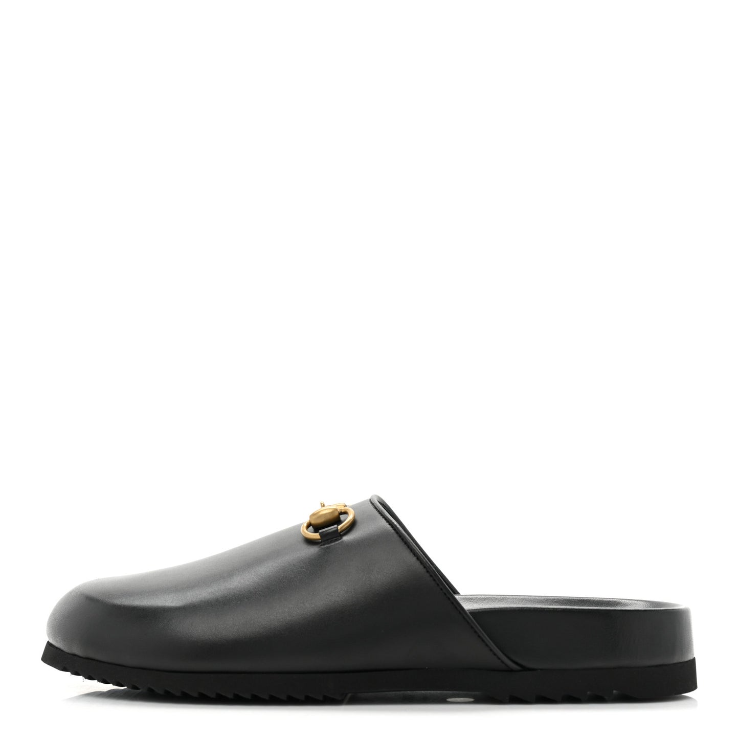 Jakarta Calfskin Womens Horsebit Slippers 41 Black