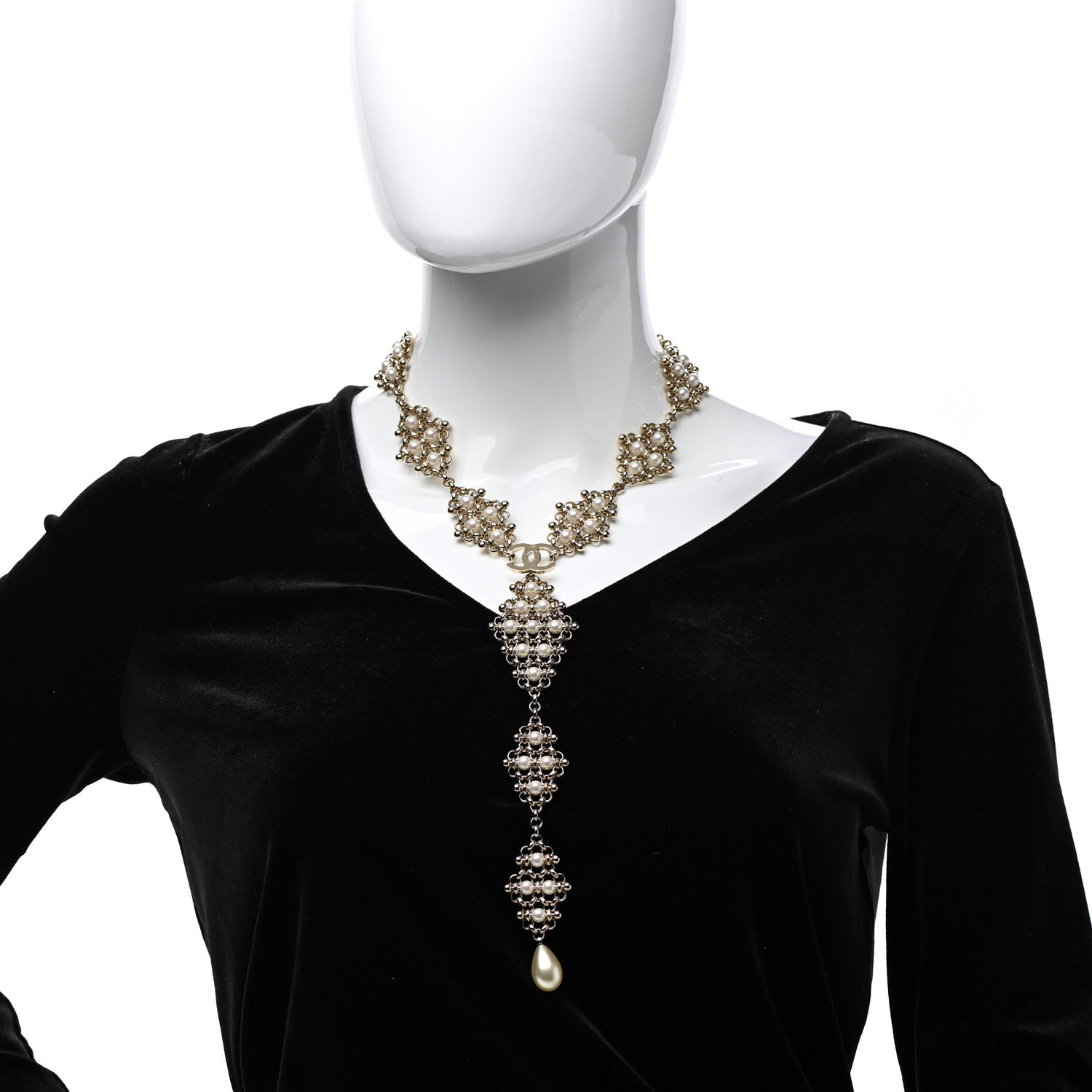 Chanel Pearl Monte-Carlo Nights CC Pendant Necklace Gold 2 of 7
