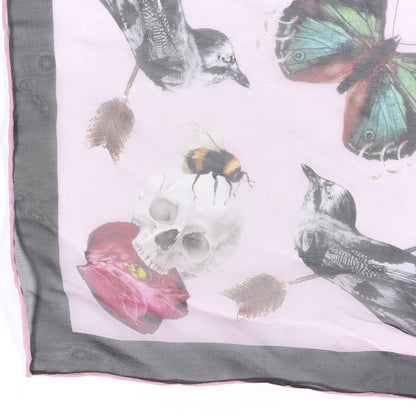 Alexander McQueen Silk Chiffon Butterfly Scarf Pink Multicolor 5 of 6