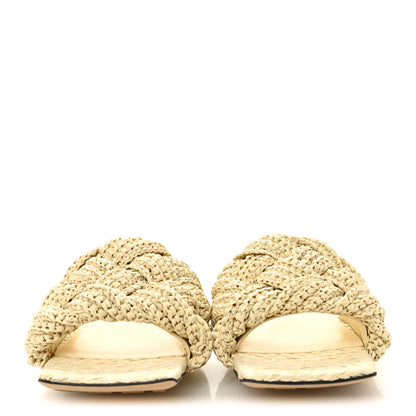 Bottega Veneta Raffia Intrecciato Lido Flat Sandals 38 White 2 of 8