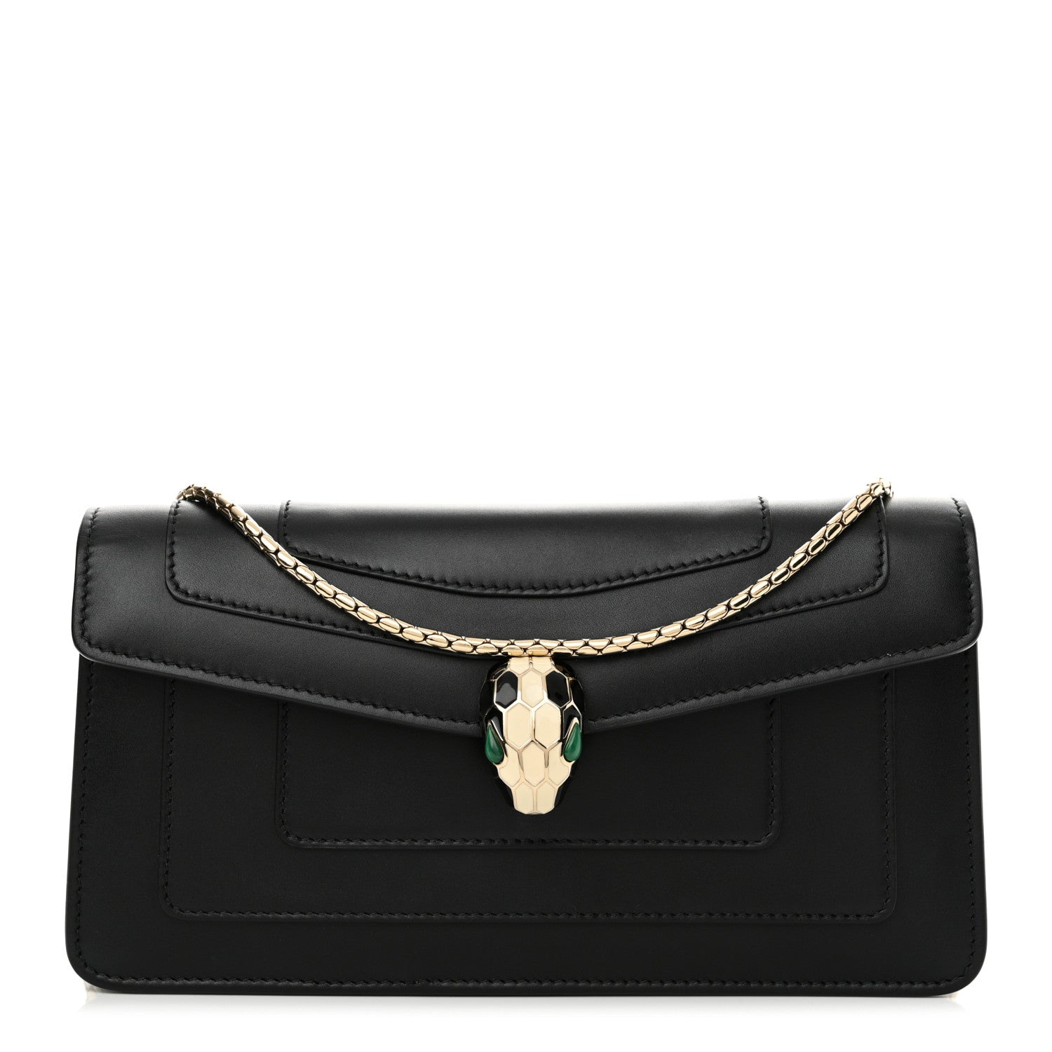 Bulgari Calfskin Serpenti Forever Shoulder Bag Black 1 of 12