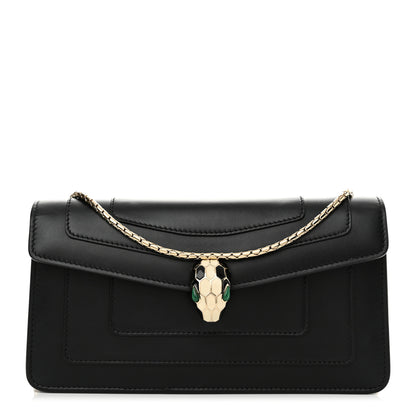 Bulgari Calfskin Serpenti Forever Shoulder Bag Black 1 of 12