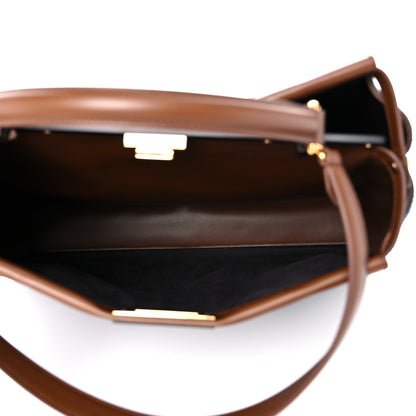 Fendi Calf Hair Patchwork Large Peekaboo Iconic Satchel Black Brown Multicolor 5 of 11