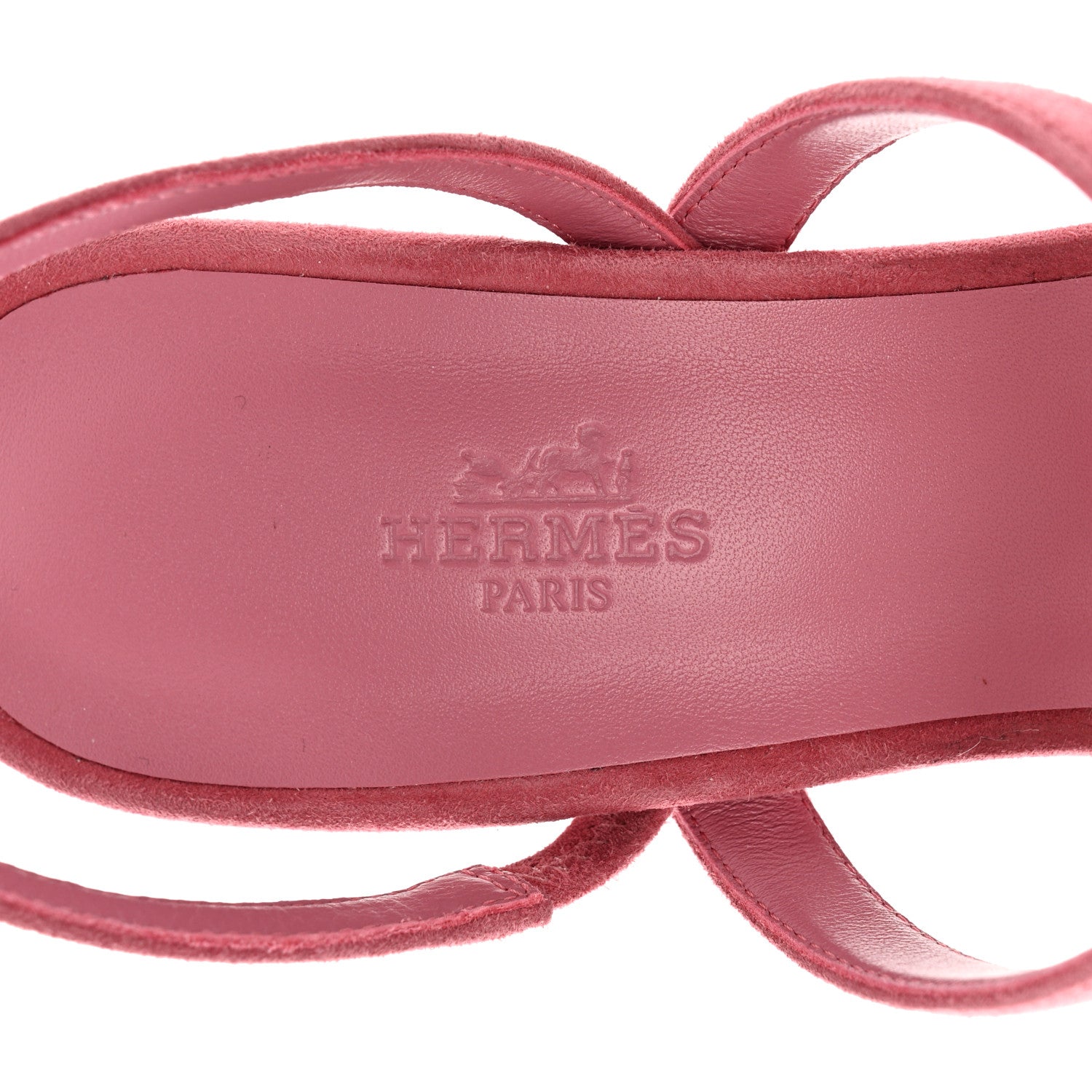 Hermes Suede Goatskin Glamour 75 Sandals 39 Rose Aphrodite 7 of 9