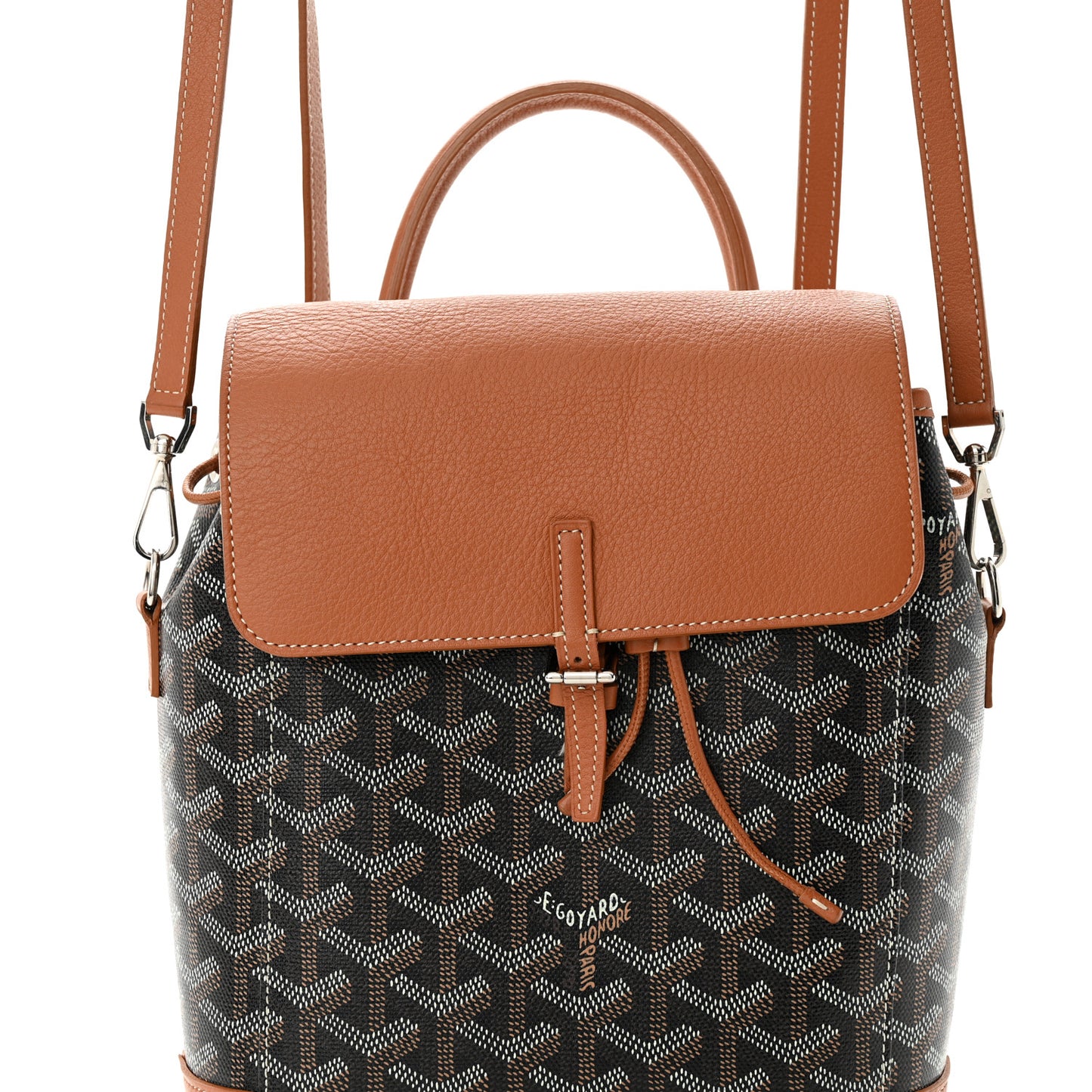 Goyardine Calfskin Mini Alpin Backpack Black Gold