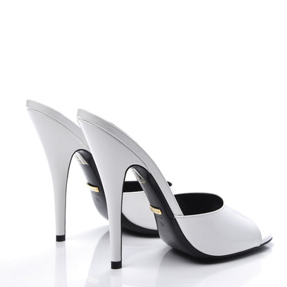 Gucci Polished Calfskin Scarlet High Heel Slide Sandals 39 Great White 4 of 12