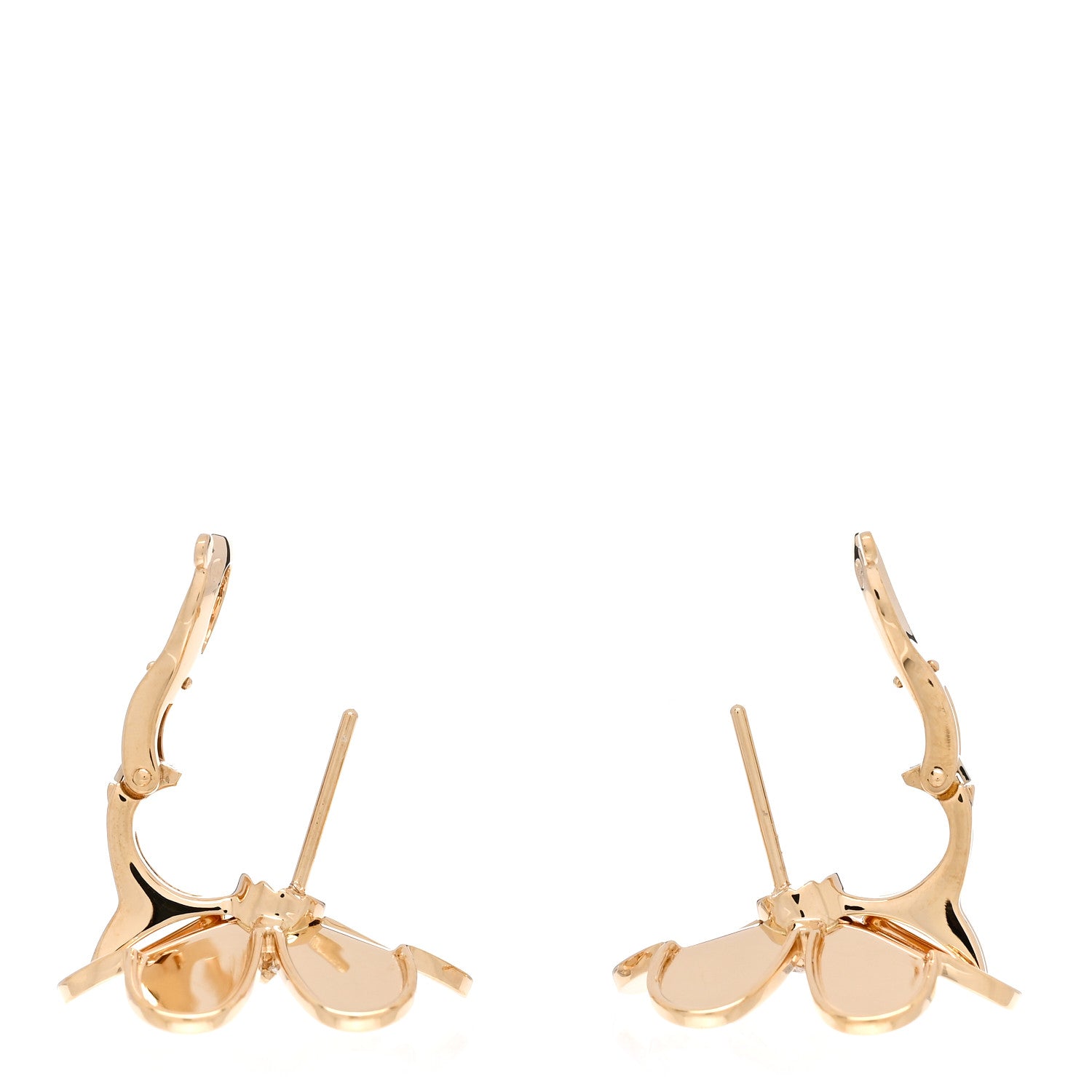 Van Cleef & Arpels 18K Yellow Gold Diamond Large Frivole Earrings 3 of 5