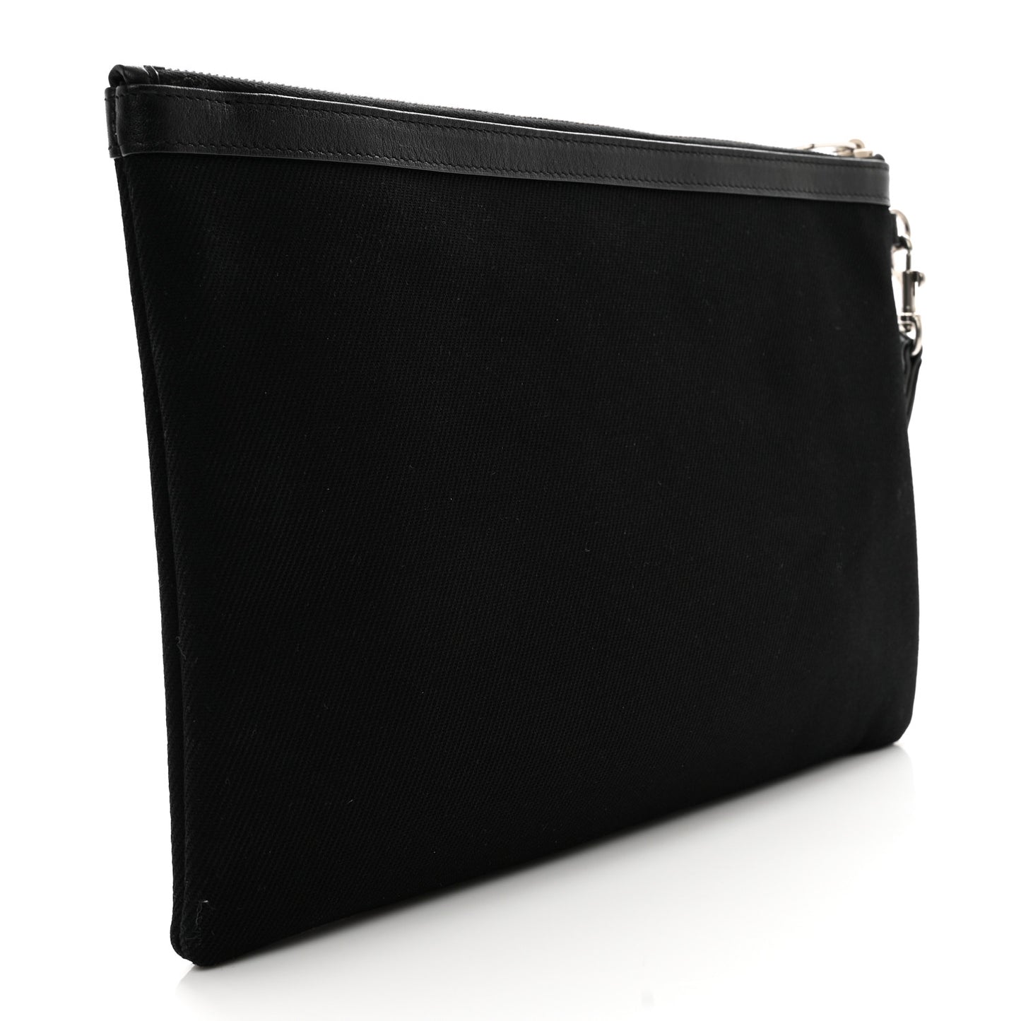 Linen Canvas Rive Gauche Zipped Pouch Black