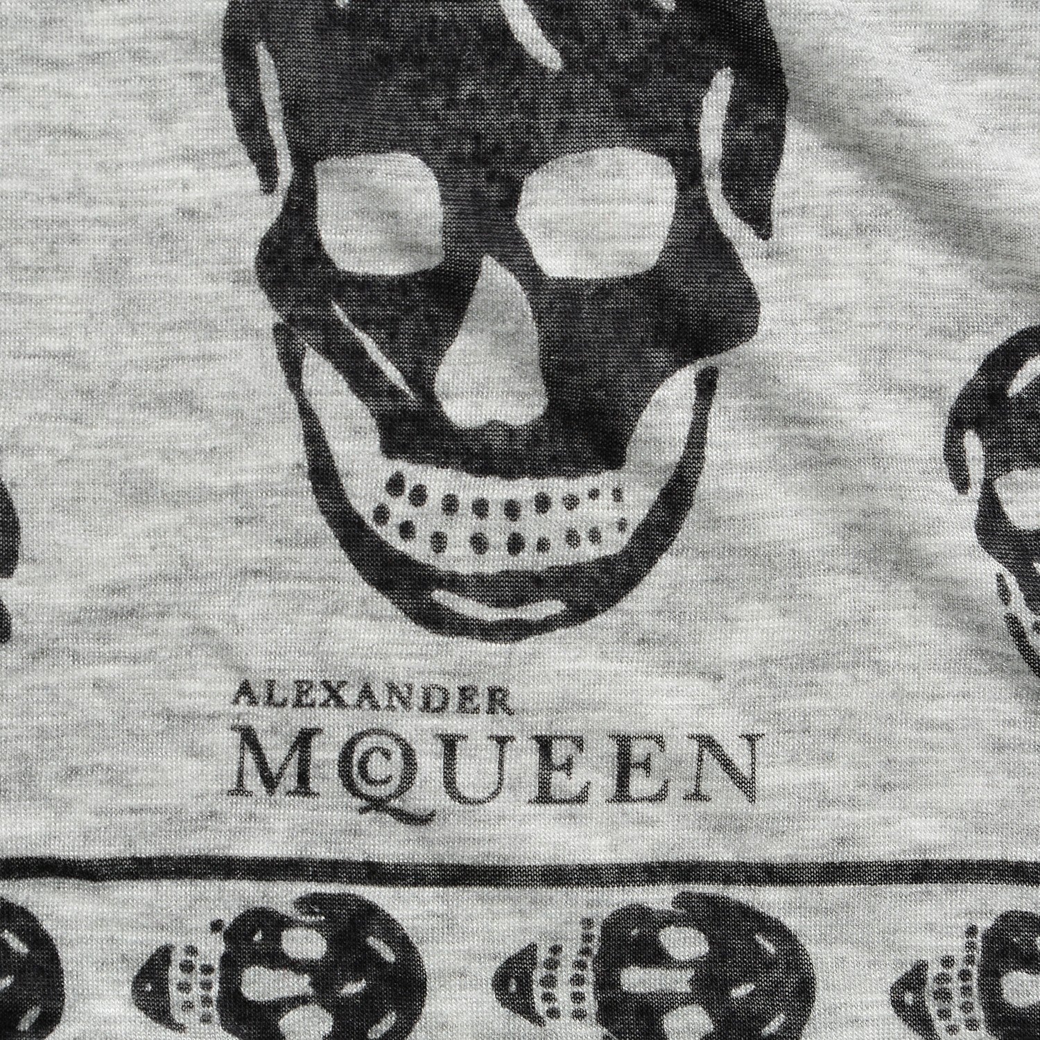 Alexander McQueen Modal Skull Scarf Grey Black 3 of 5