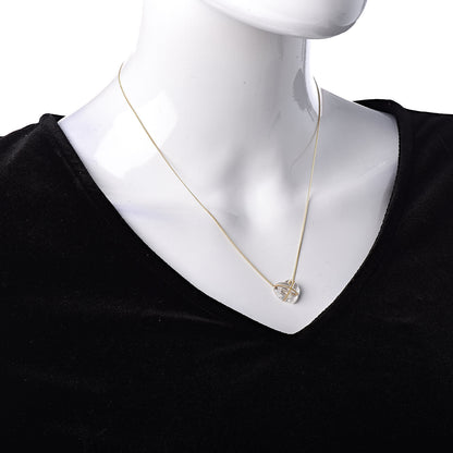 Tiffany 18K Yellow Gold Crystal Heart Pendant Necklace 2 of 7