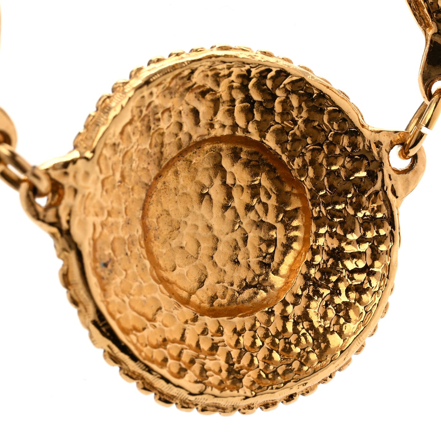 Metal CC Medallion Necklace Gold